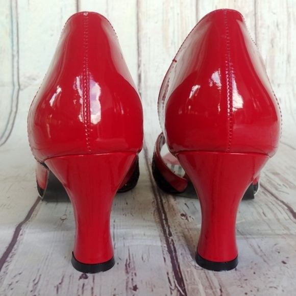 PLEASER | Red & Black Patent Leather Jenna Heels Size 14M. New in the box! - Picture 14 of 16